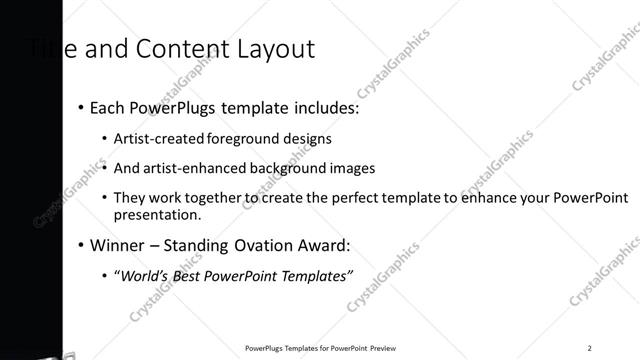 Title and Content presentation slide layout