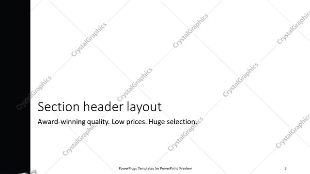 Section Header presentation slide layout