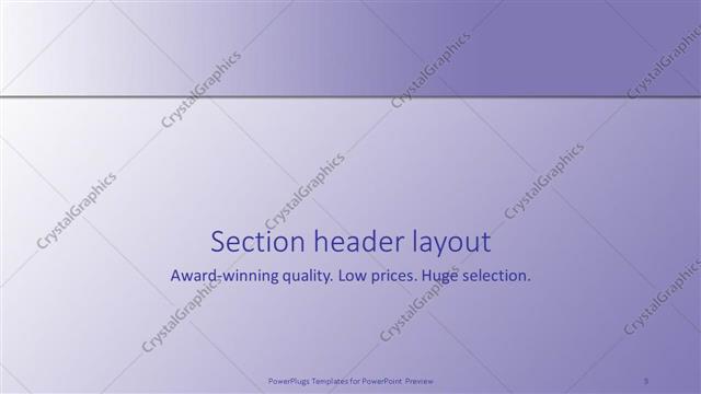Section Header presentation slide layout