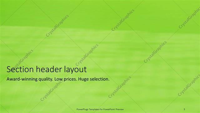 Section Header presentation slide layout