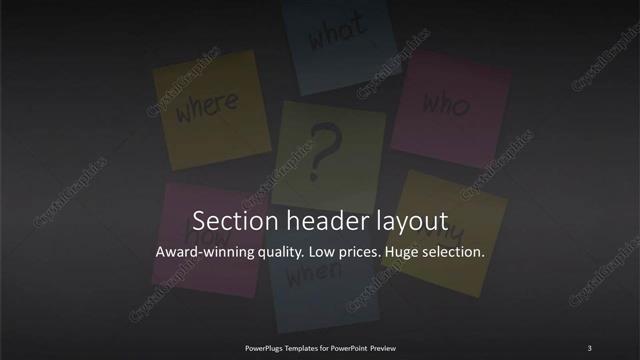 Section Header presentation slide layout