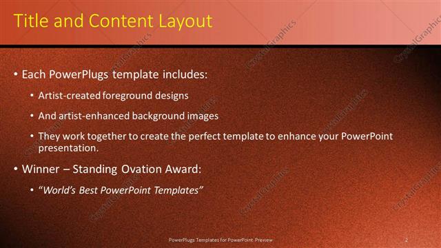 Title and Content presentation slide layout