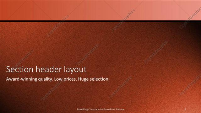 Section Header presentation slide layout