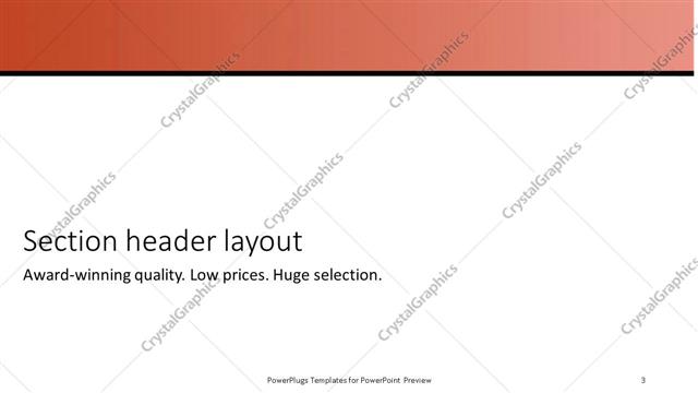Section Header presentation slide layout
