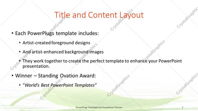 Title and Content presentation slide layout