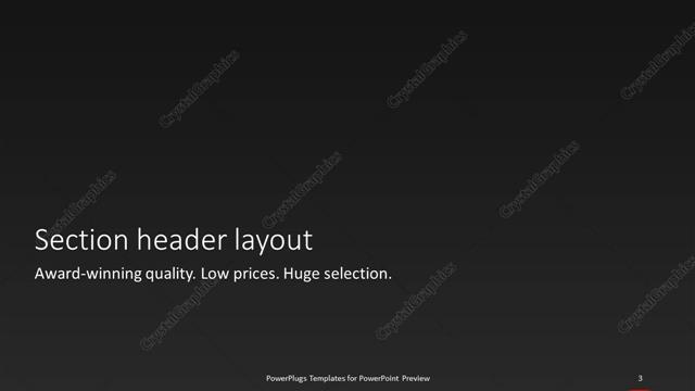 Section Header presentation slide layout