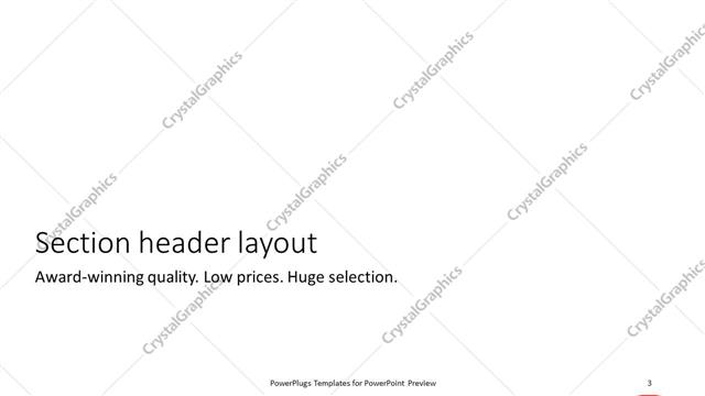 Section Header presentation slide layout