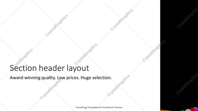 Section Header presentation slide layout