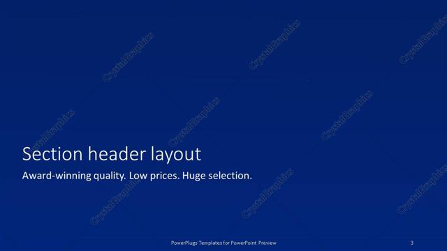 Section Header presentation slide layout
