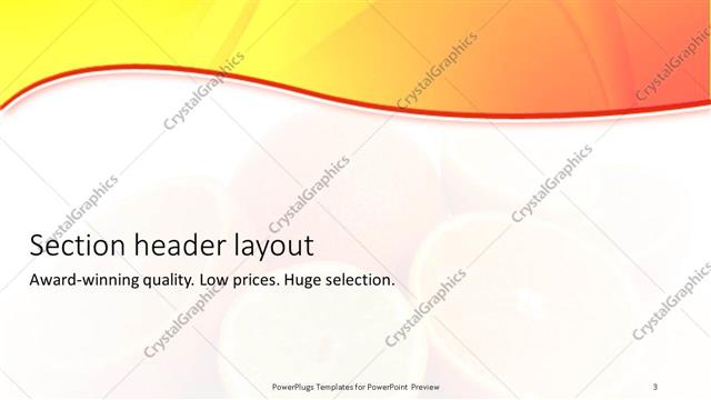 Section Header presentation slide layout