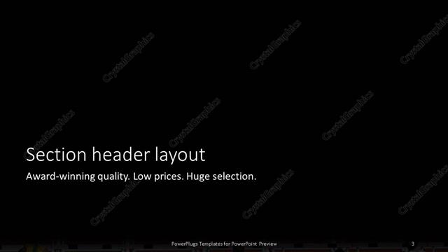 Section Header presentation slide layout