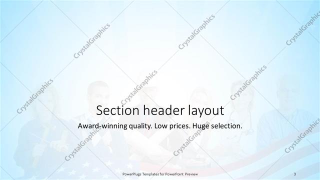 Section Header presentation slide layout