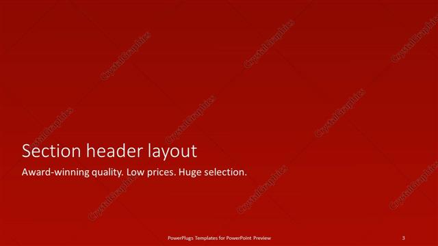 Section Header presentation slide layout