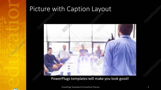 Picture with Caption presentation slide layout