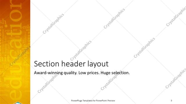 Section Header presentation slide layout