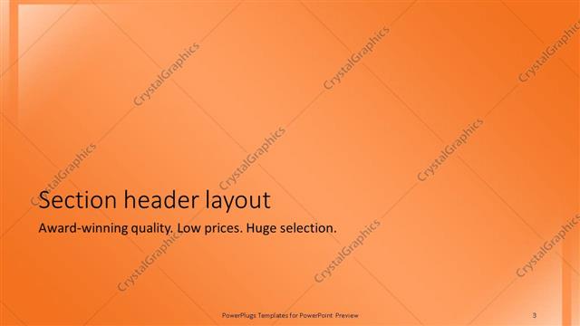 Section Header presentation slide layout