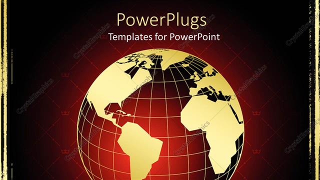  Presentation with red globe - Skeleton of globe with world map on red and black background