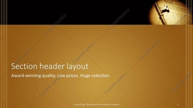 Section Header presentation slide layout