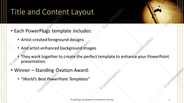 Title and Content presentation slide layout
