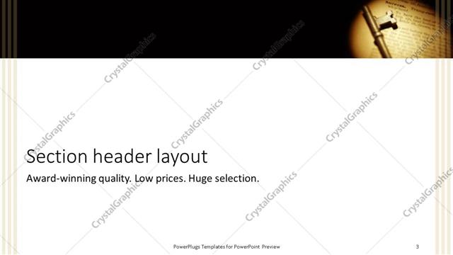 Section Header presentation slide layout