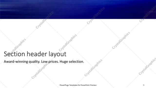 Section Header presentation slide layout