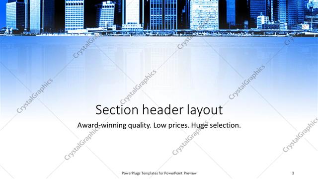 Section Header presentation slide layout