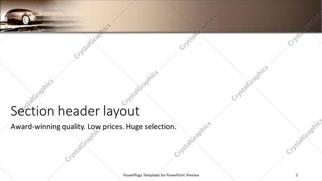 Section Header presentation slide layout