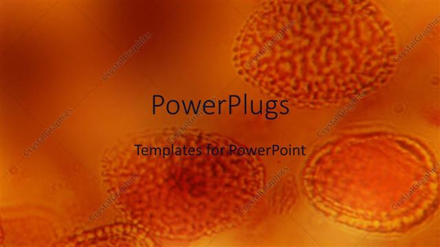  Presentation with microscope - Slices or a cell magnified under a microscope on an orange background
