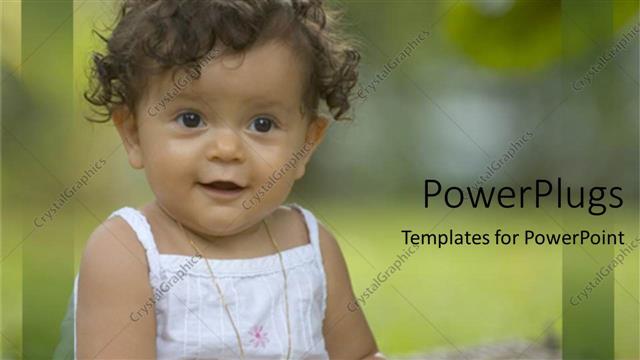  Presentation with baby girl - A small baby girl wearing a white dress and smiling
