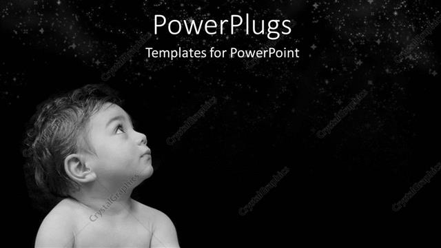  Presentation with dark - A small baby staring up into the dark sky?