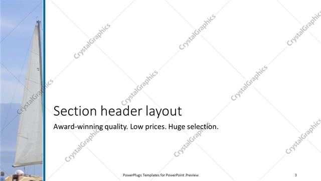 Section Header presentation slide layout