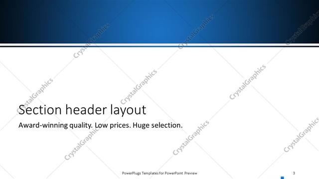 Section Header presentation slide layout