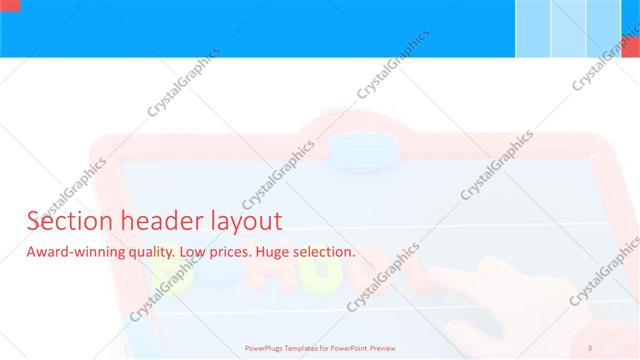 Section Header presentation slide layout