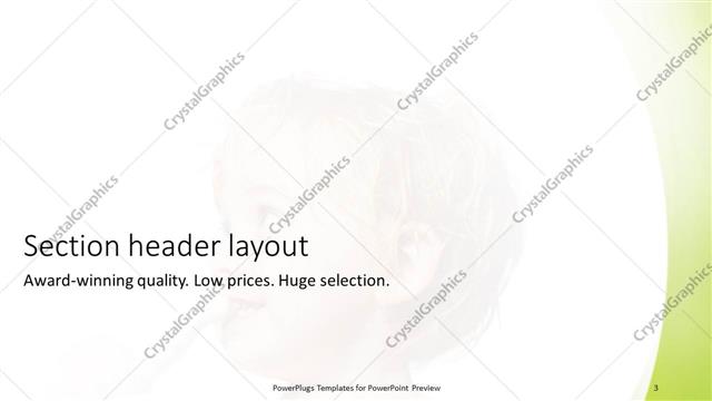 Section Header presentation slide layout