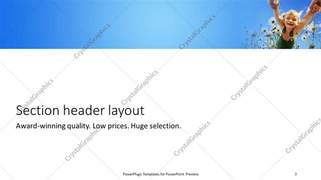 Section Header presentation slide layout