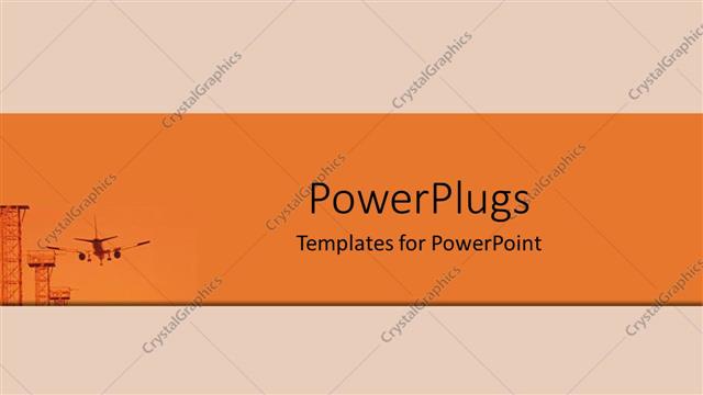  Presentation with communication tower - Small depiction of close up of communication tower and airplane landing