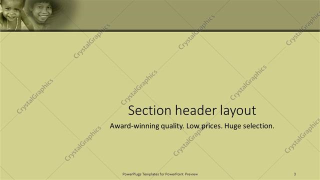 Section Header presentation slide layout