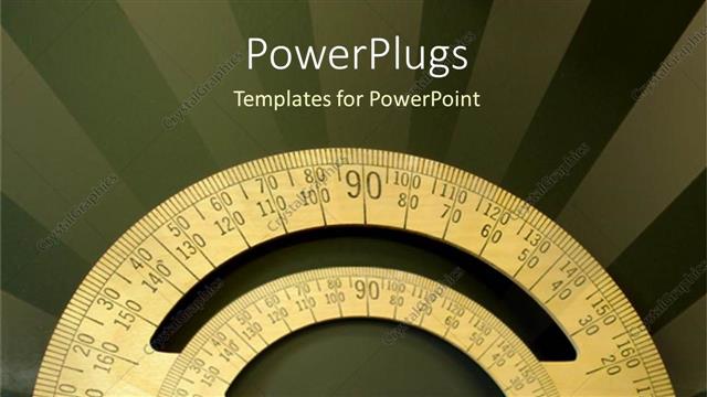  Presentation with mathematics - Small and huge wooden protractors in dark background