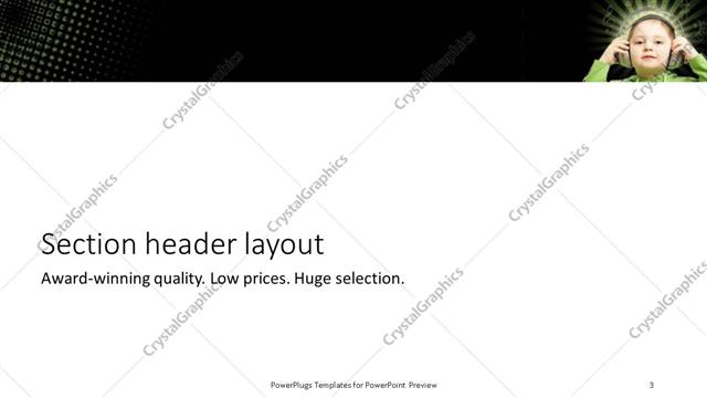 Section Header presentation slide layout