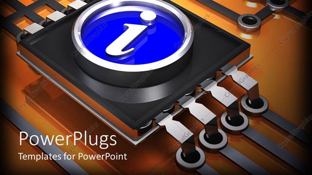  Presentation with chip - Small metallic black micro chip with an i symbol