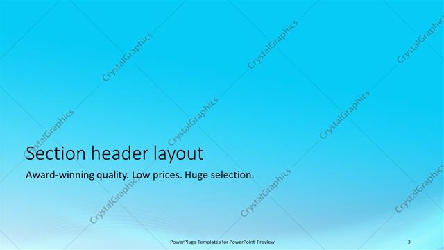 Section Header presentation slide layout
