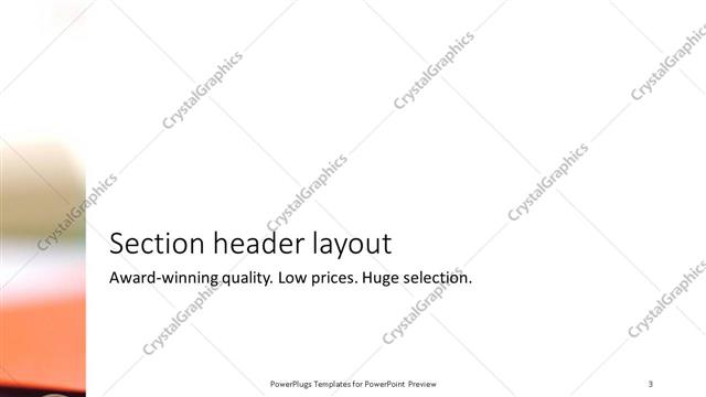 Section Header presentation slide layout