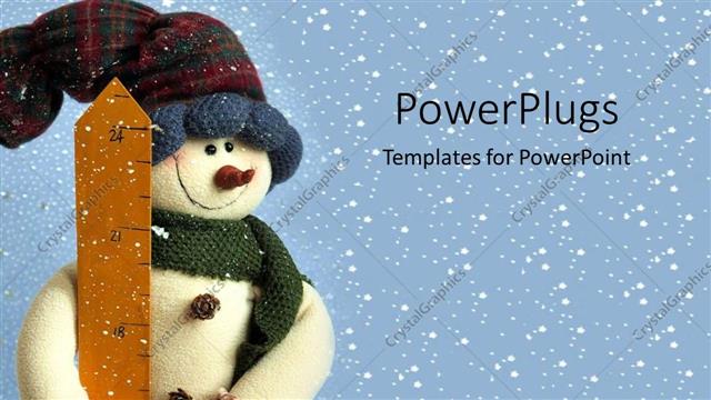  Presentation with christmas holidays - Small snowman in snow holidays christmas decorations