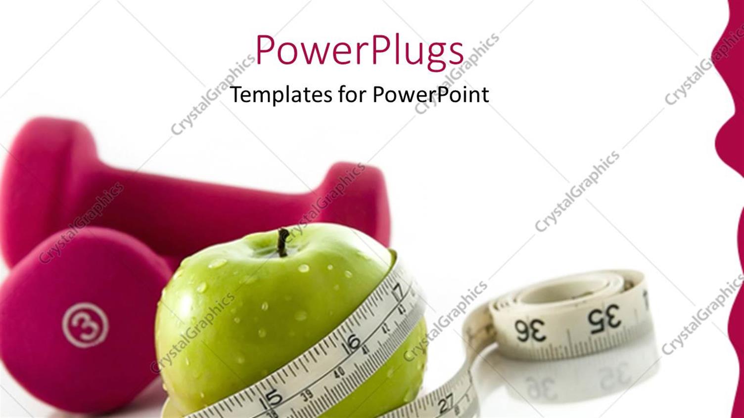 Featuring Small Weights Next to Green Apple Wrapped in Measuring Tape