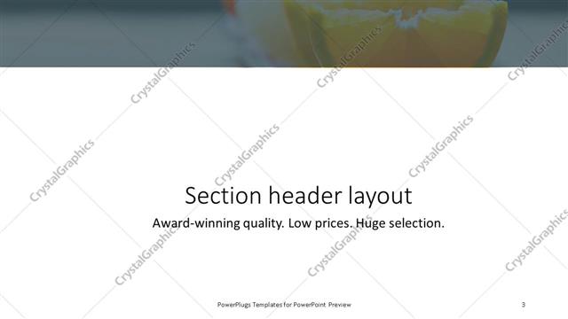 Section Header presentation slide layout