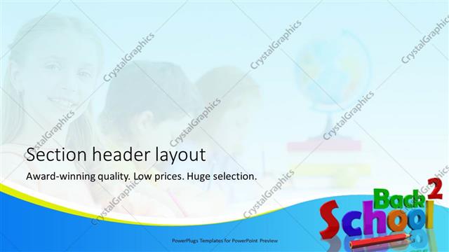 Section Header presentation slide layout