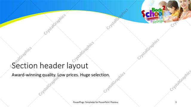 Section Header presentation slide layout