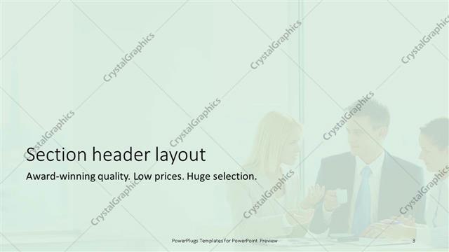 Section Header presentation slide layout