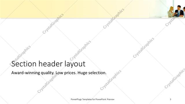 Section Header presentation slide layout