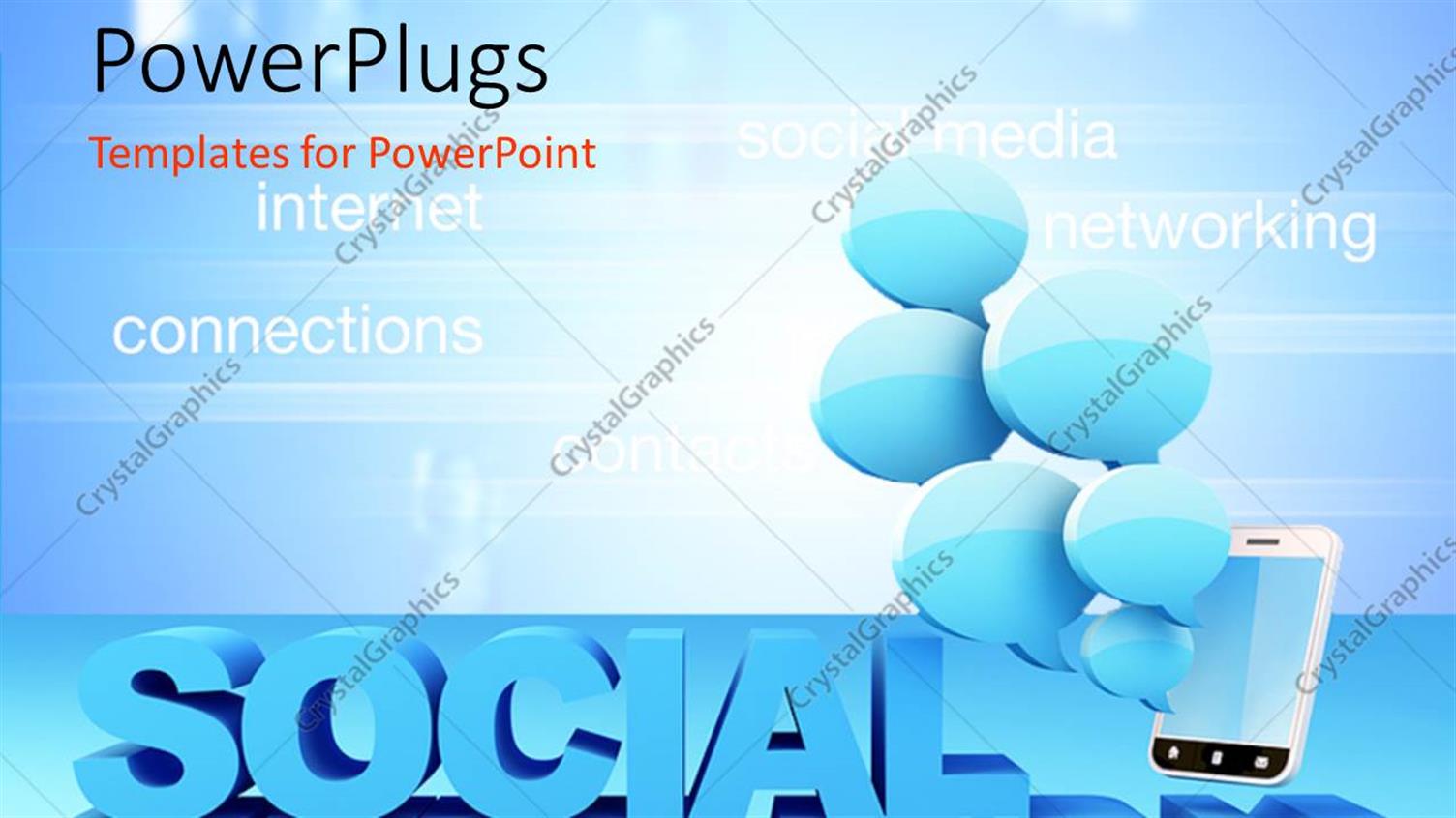 Featuring Smartphone with Blue Bubbles and Text SOCIAL NETWORK with Related Terms 